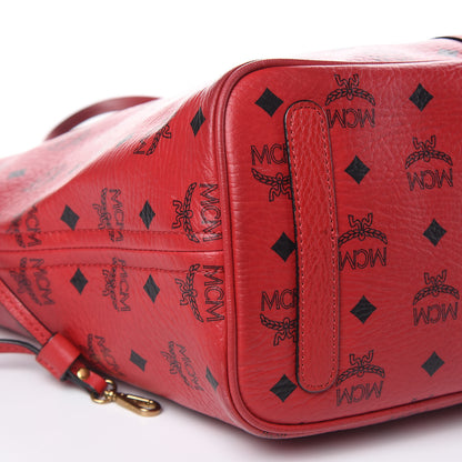 MCM Visetos Medium Liz Reversible Shopper Tote Ruby Red 10 of 23