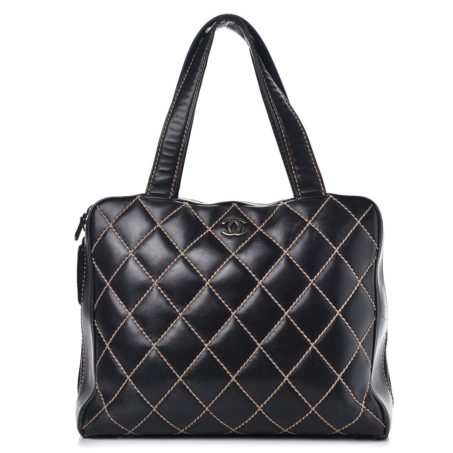 Chanel Calfskin Contrast Stitch Surpique Bowler Black 1 of 14