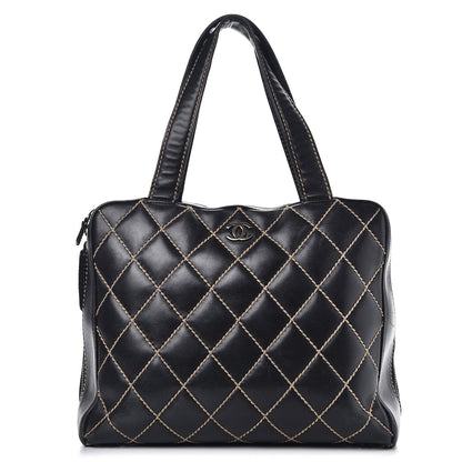 Chanel Calfskin Contrast Stitch Surpique Bowler Black 1 of 14