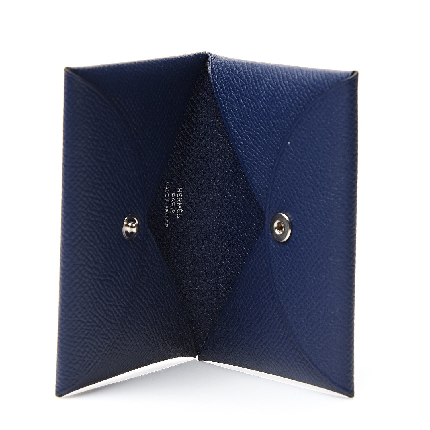 Hermes Epsom Calvi Card Case Bleu Saphir 4 of 6