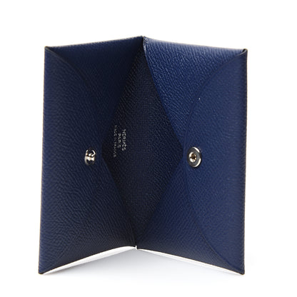 Hermes Epsom Calvi Card Case Bleu Saphir 4 of 6