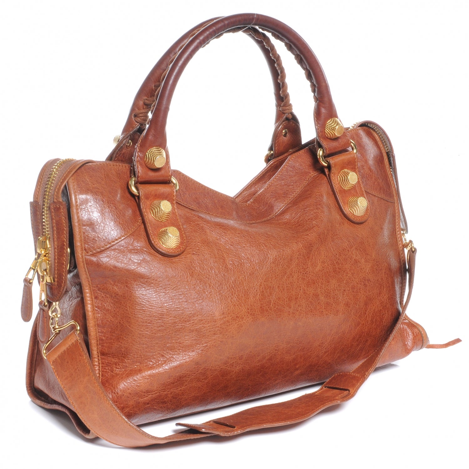 Balenciaga Agneau Giant 21 Gold Hardware CIty Chestnut 3 of 7