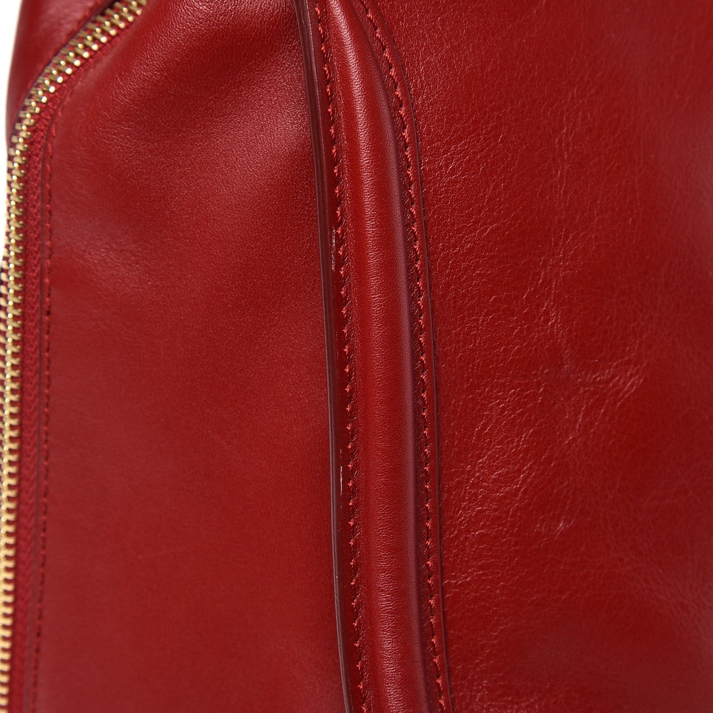 Calfskin Large Skull Padlock Zip Around Tote Red