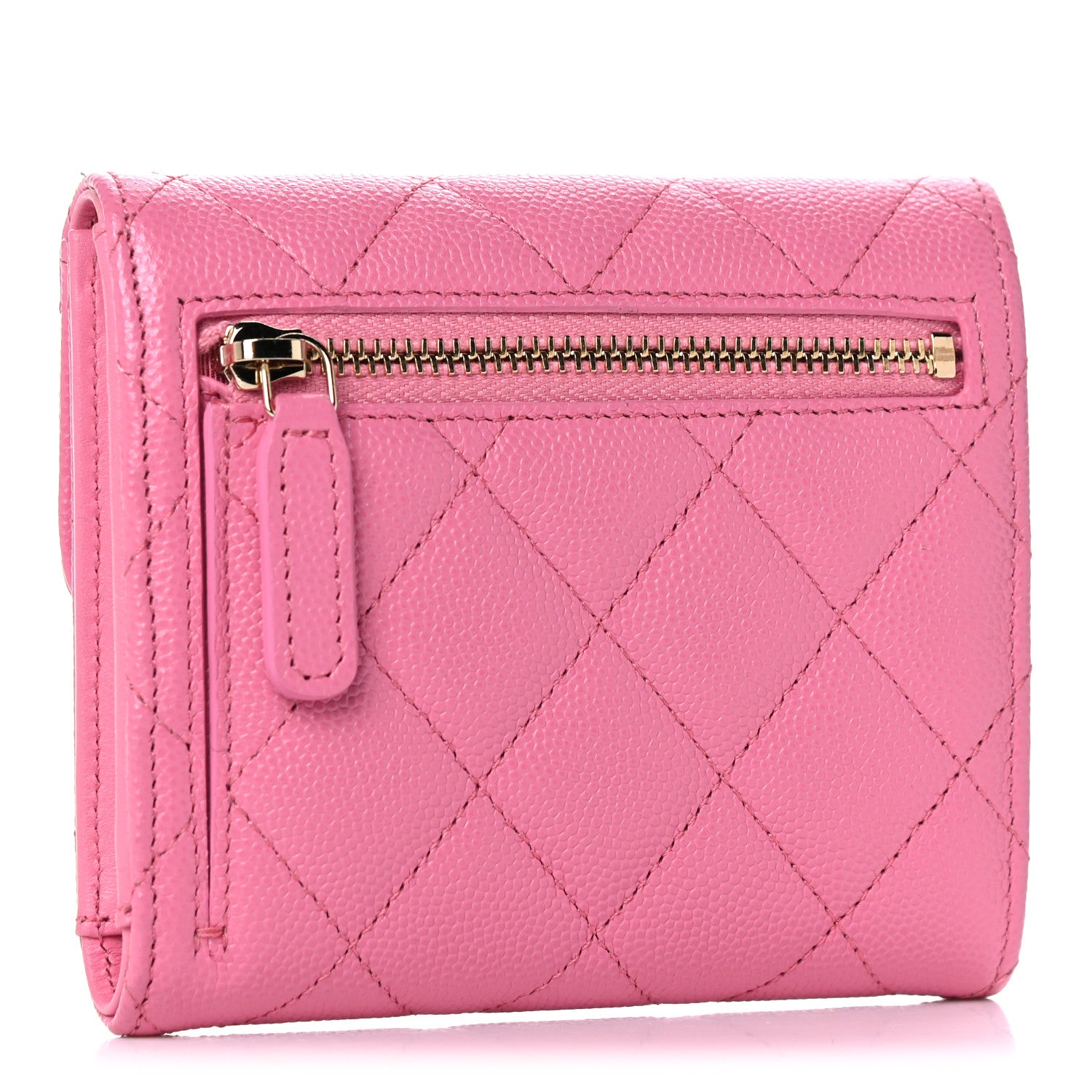 Chanel Caviar Quilted Compact Flap Wallet Pink 3 of 8