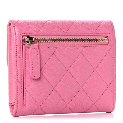 Chanel Caviar Quilted Compact Flap Wallet Pink 3 of 8