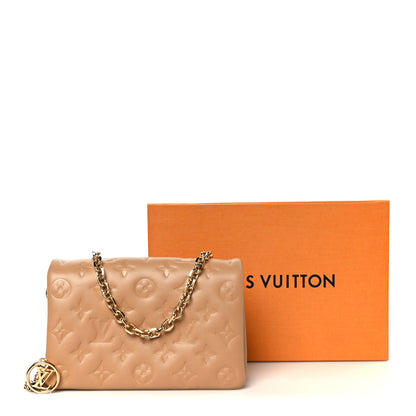 Louis Vuitton Lambskin Embossed Monogram Pochette Coussin Camel 11 of 11
