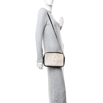 Saint Laurent Linen Canvas Monogram Lou Camera Bag Black 2 of 13