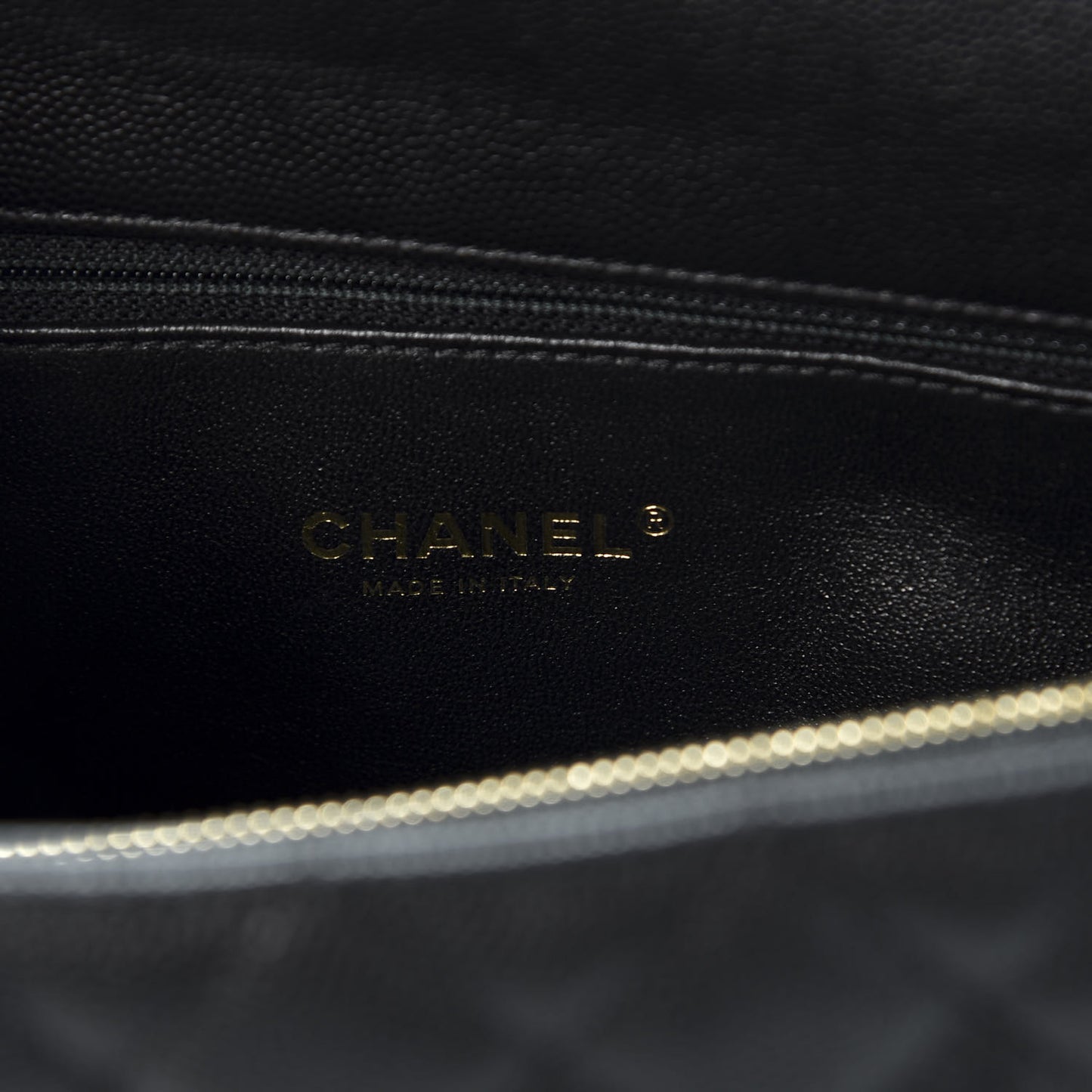 Caviar Lizard Quilted Small Coco Handle Flap Black