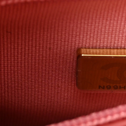 Chanel Shiny Aged Calfskin Quilted Nano Kelly Shopper Coral Pink 7 of 11