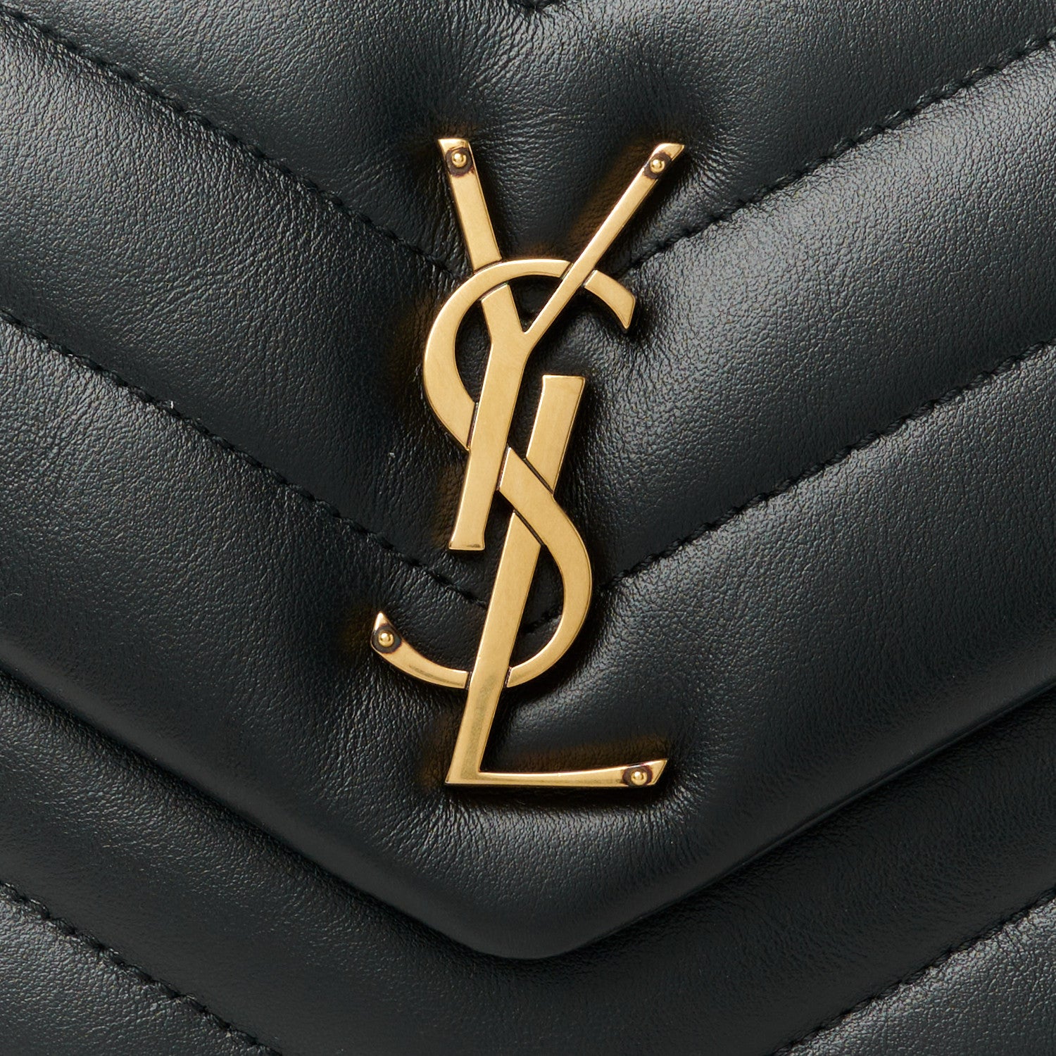 Saint Laurent Calfskin Y Quilted Monogram Small Loulou Chain Satchel Black 9 of 11