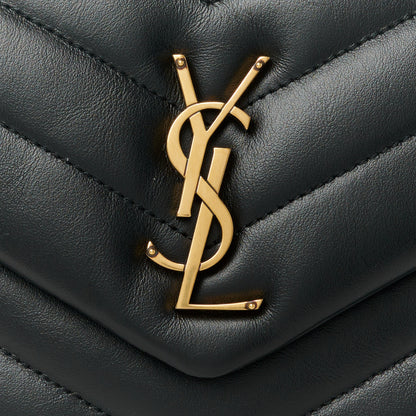 Saint Laurent Calfskin Y Quilted Monogram Small Loulou Chain Satchel Black 9 of 11
