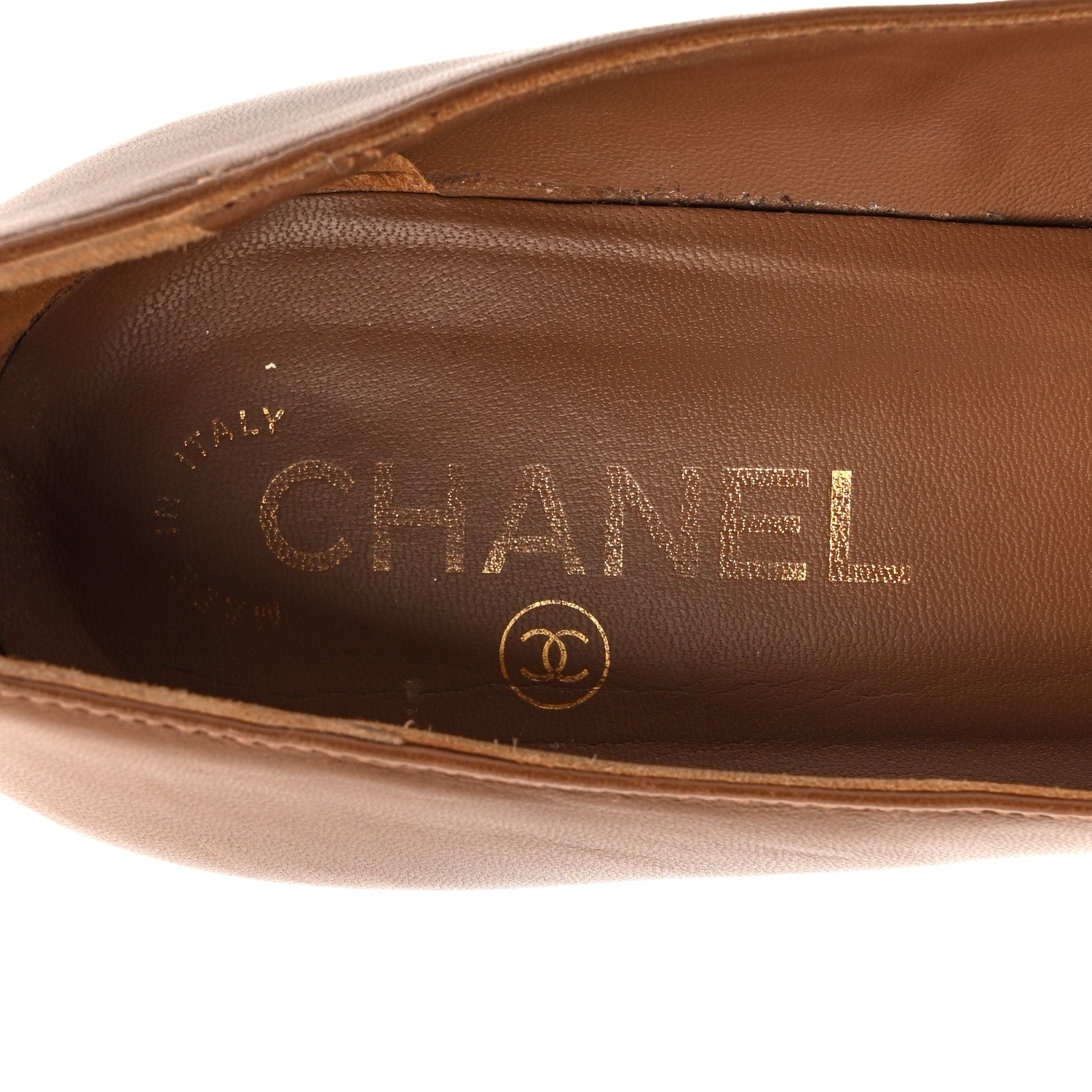 Chanel Lambskin Cap Toe Wedges 37.5 Brown Black 8 of 13