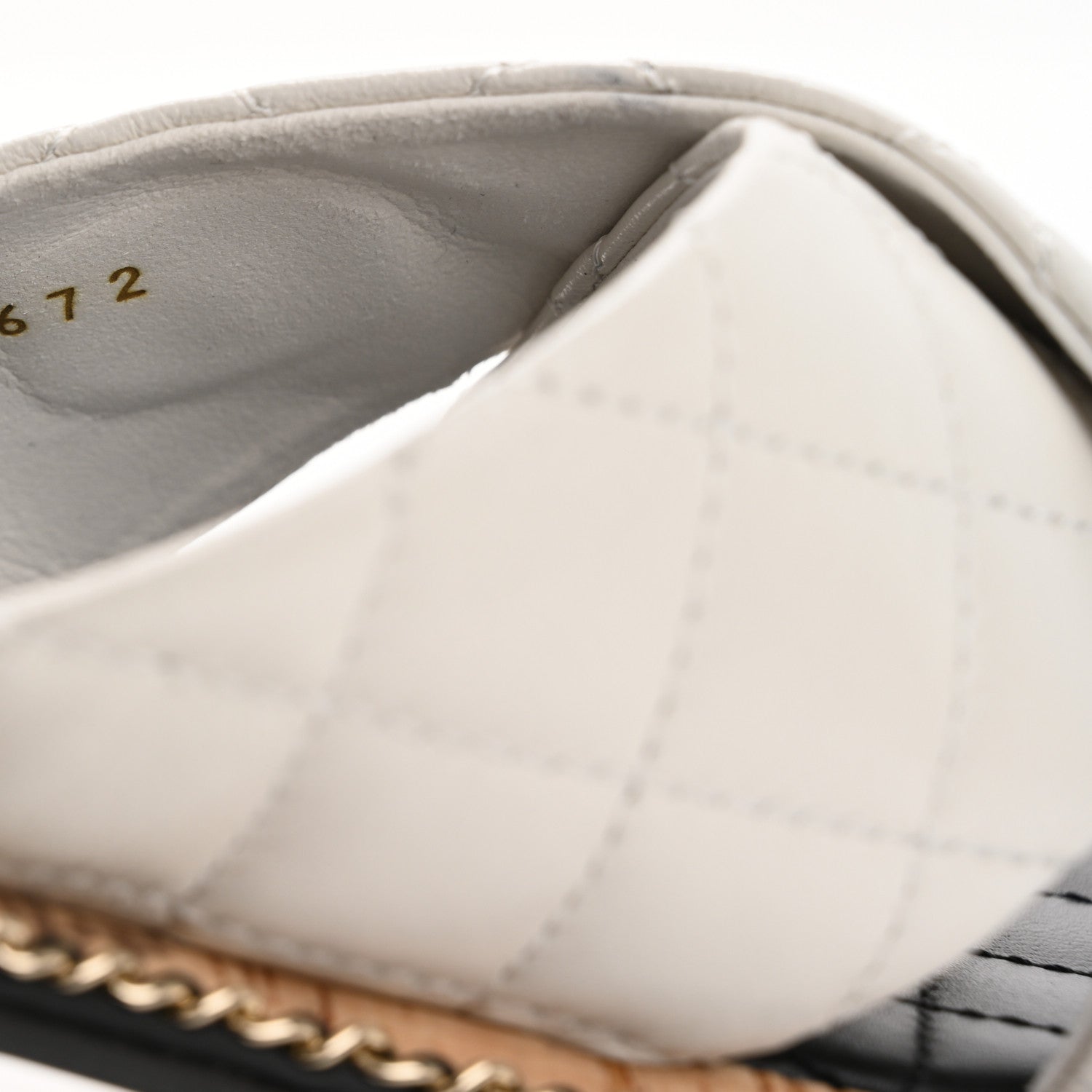 Chanel Lambskin Quilted Chain CC Sandals 39 White 9 of 12