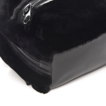 Alexander Wang Shearling Rubberized Lambskin Backpack Black 5 of 10