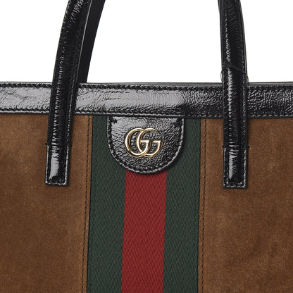 Gucci Suede Patent Web Ophidia Vertical Tote Nocciola Black 9 of 9