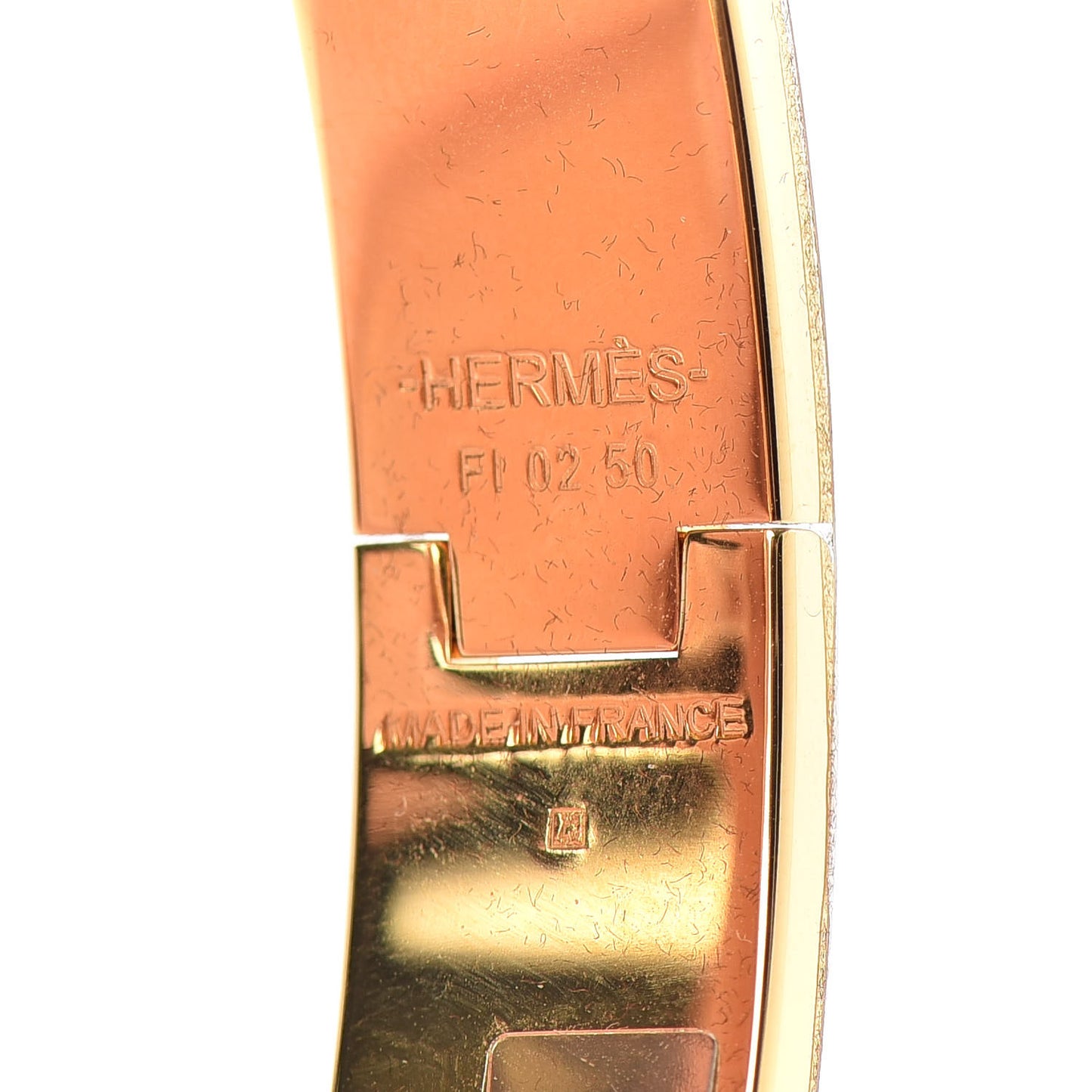 Enamel Narrow Clic Clac H Bracelet GM Marron Glace