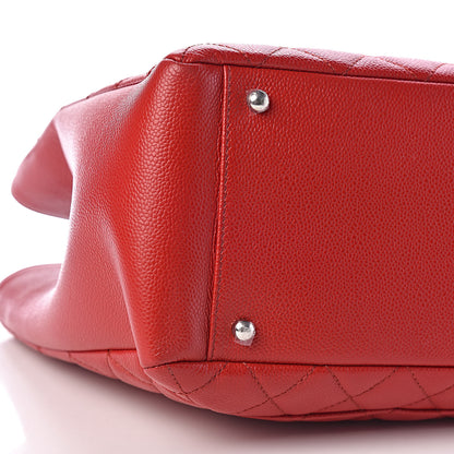 Chanel Caviar Quilted XL Grand Shopping Tote GST Red 9 of 10