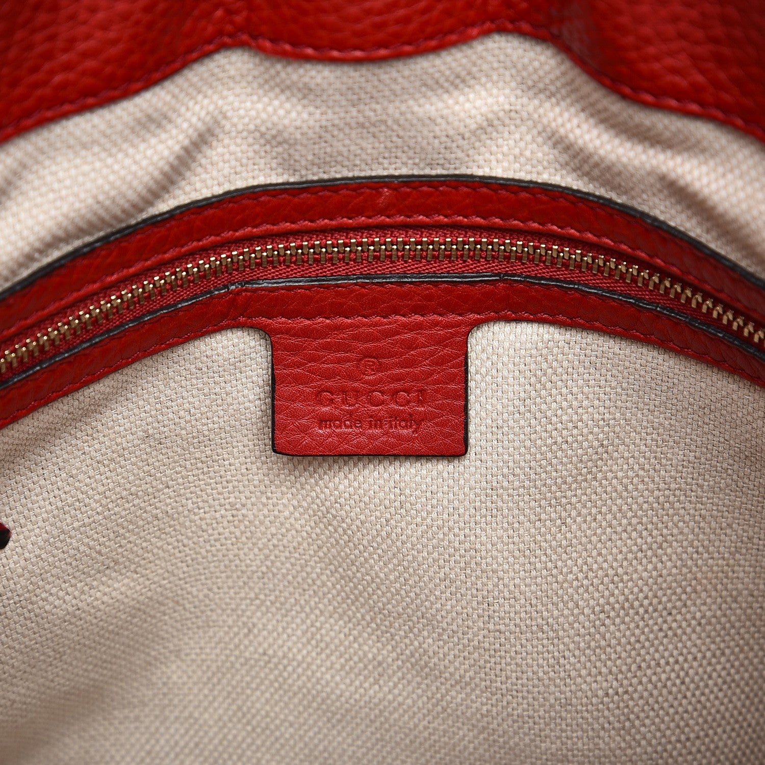 Gucci Pebbled Calfskin Medium Soho Chain Shoulder Bag Tabasco Red 6 of 12