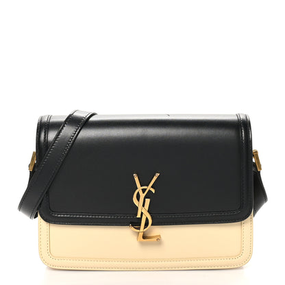 Saint Laurent Soft Ultracalfskin Monogram Medium Solferino Satchel Black Burro 1 of 13