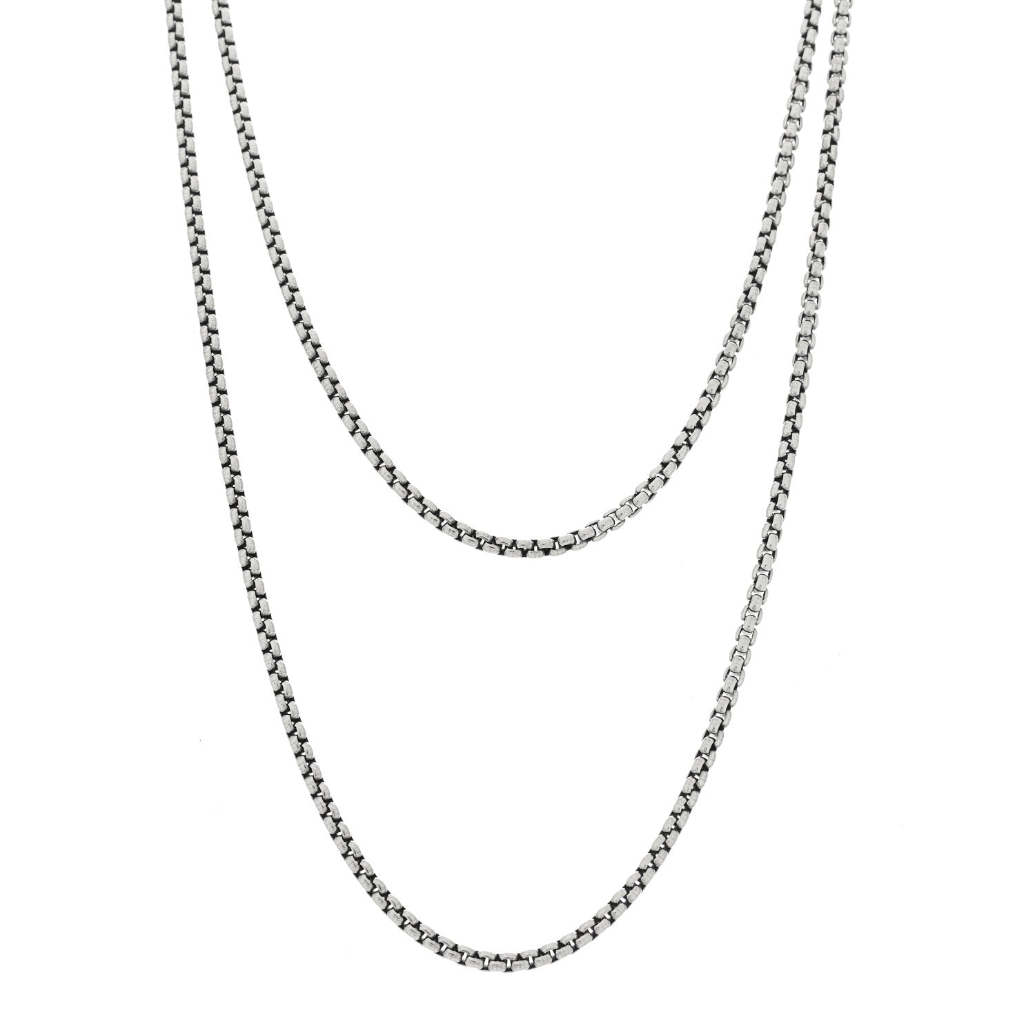David Yurman Sterling Silver 14K Yellow Gold 2.7mm Small Box Chain Necklace 32.5" 4 of 7