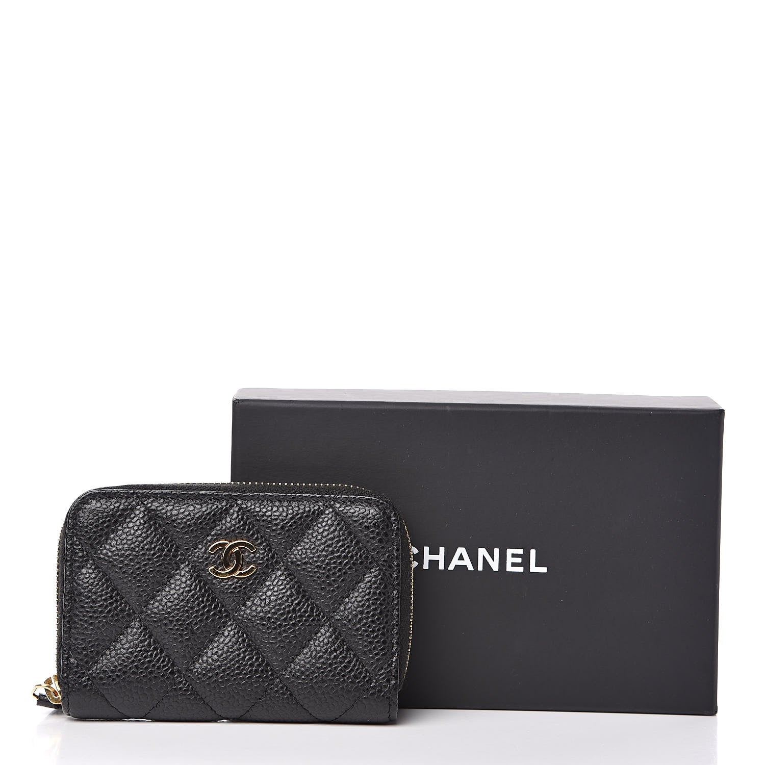 Chanel Caviar Quilted Zip Coin Purse Black 8 of 8