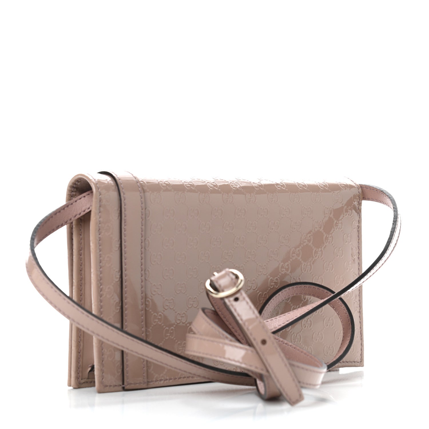 Gucci Patent Microguccissima Mini Nice Wallet Nude 3 of 9