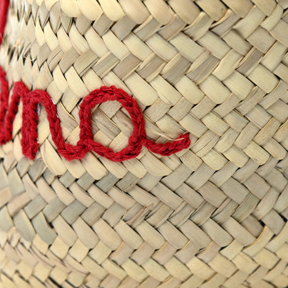 Dolce & Gabbana Woven Raffia Lizard Kendra Logo Tote Red Multicolor 12 of 17