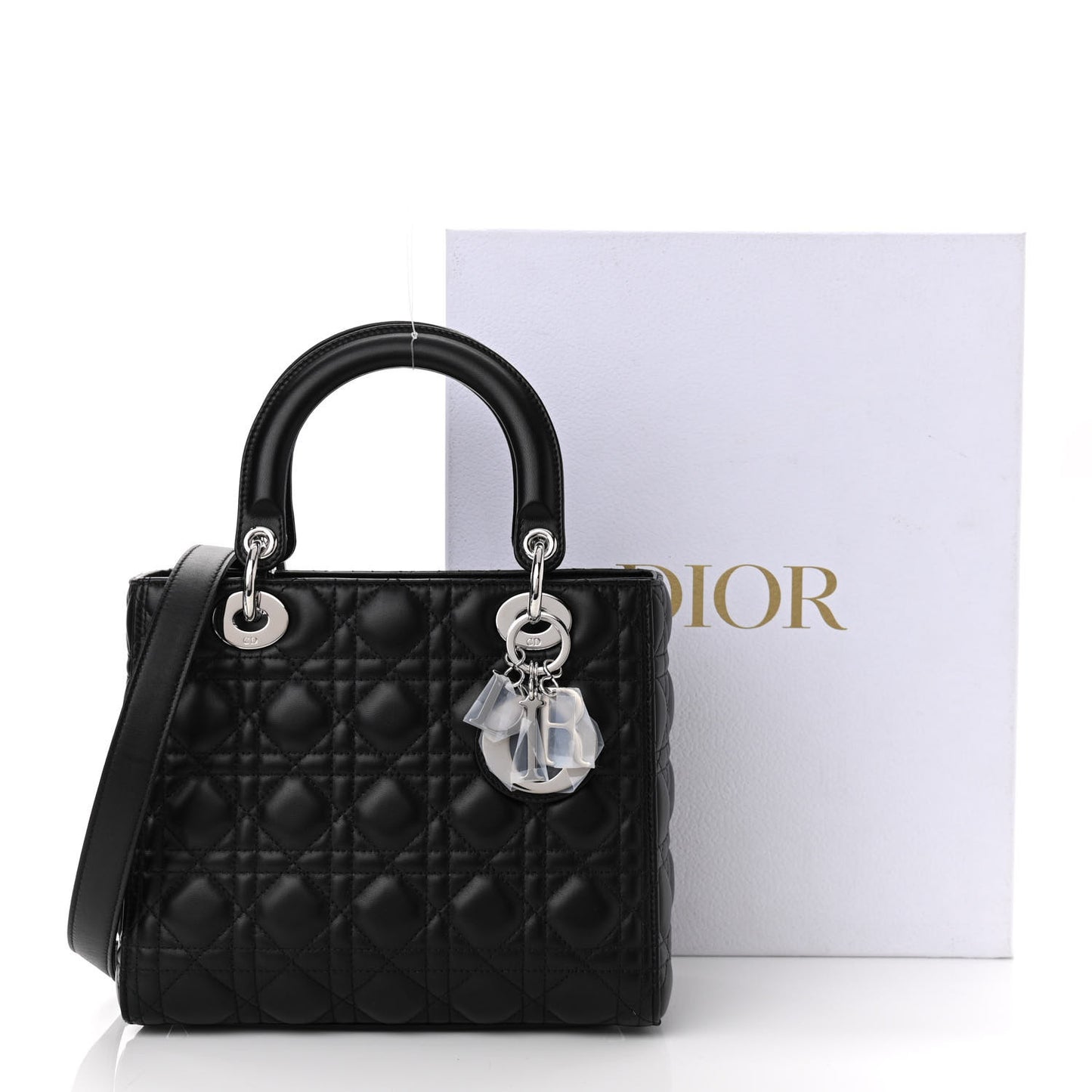 Lambskin Cannage Medium Lady Dior Black