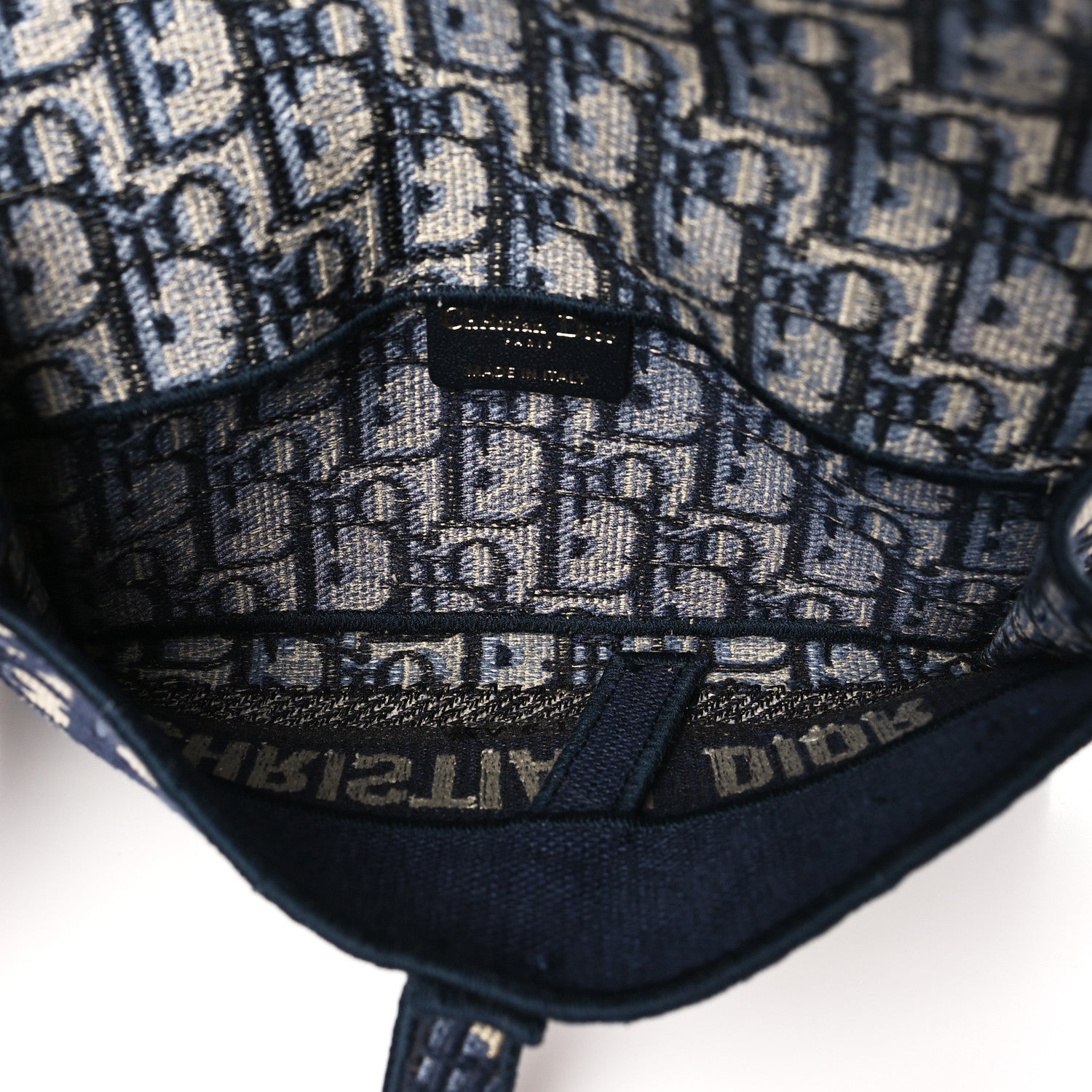 Christian Dior Oblique Slim Saddle Pouch Blue 5 of 10