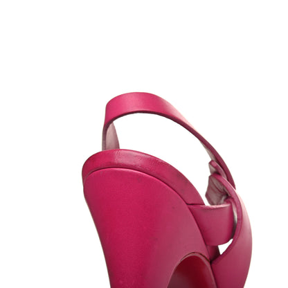 Saint Laurent Calfskin Tribute 105 Platform Sandals 39.5 Fuchsia 19 of 28