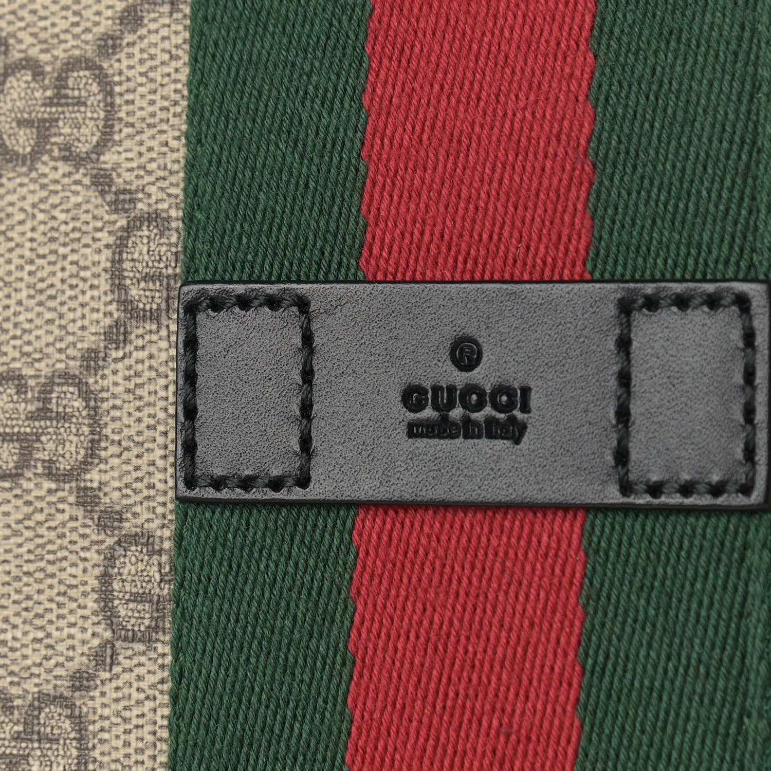 Gucci GG Supreme Monogram Web Messenger Bag Black 14 of 16