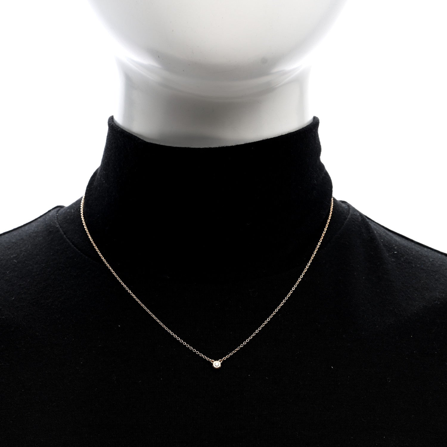 Tiffany 18K Rose Gold Diamond .03ct Elsa Peretti Diamonds by the Yard Pendant Necklace 2 of 4