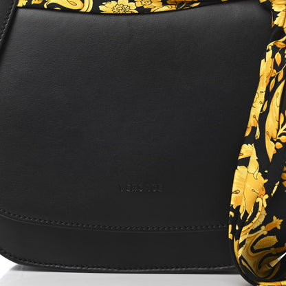 Versace Borsa Vitello Barocco Scarf Sash Shoulder Bag Black Multicolor 7 of 10