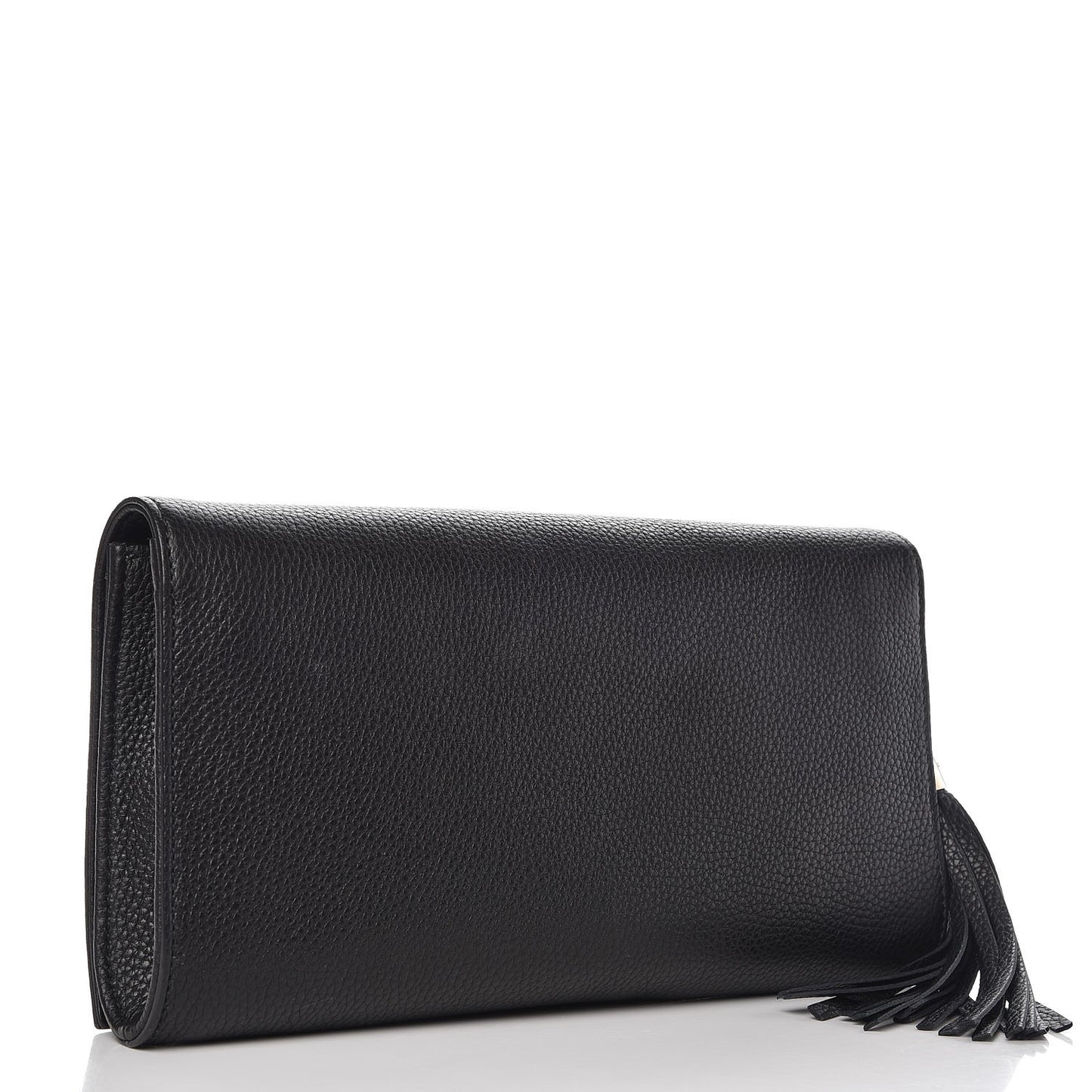 Pebbled Calfskin Medium Soho Clutch Black