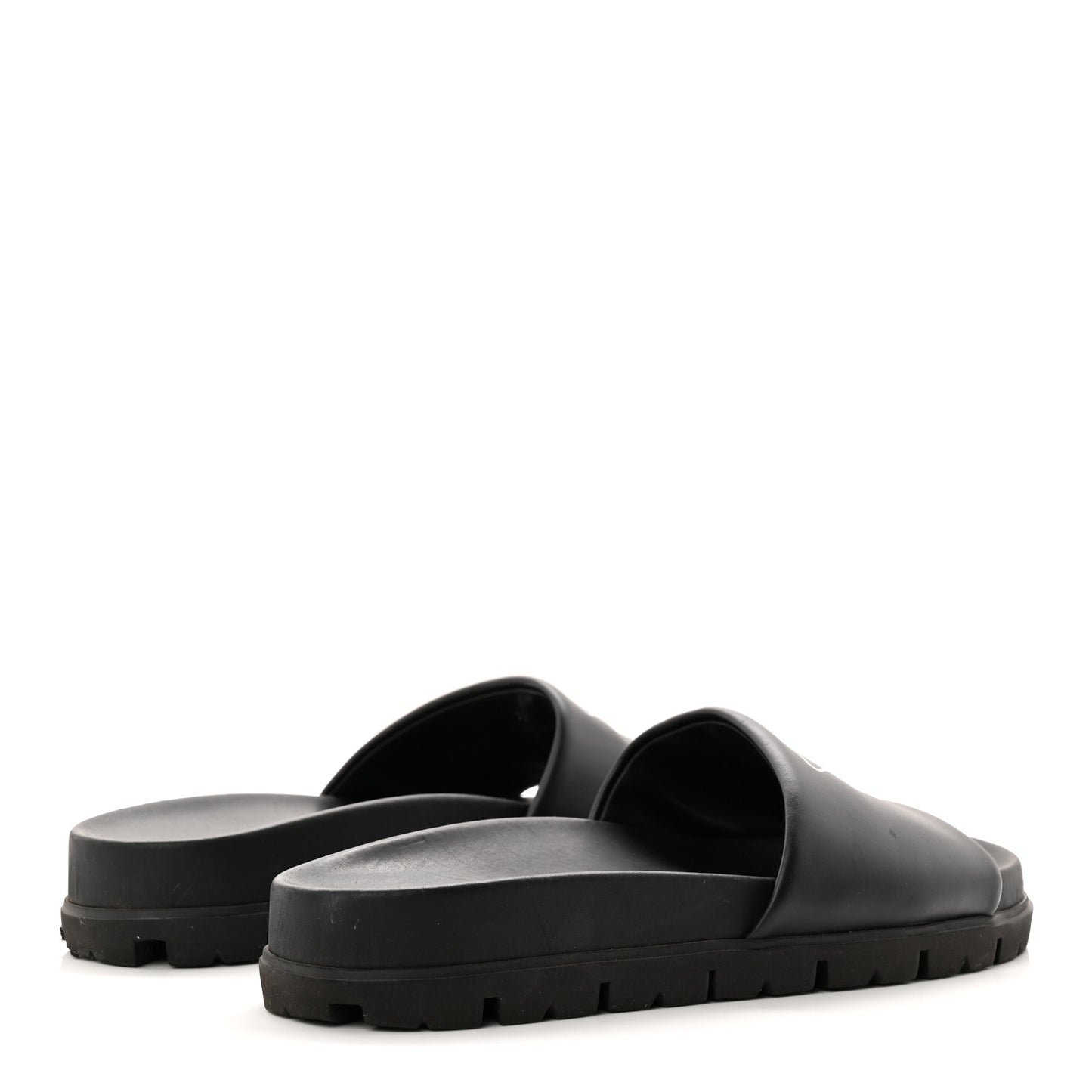 Nappa Womens Lug Sole 20mm Slide Sandals 39 Black