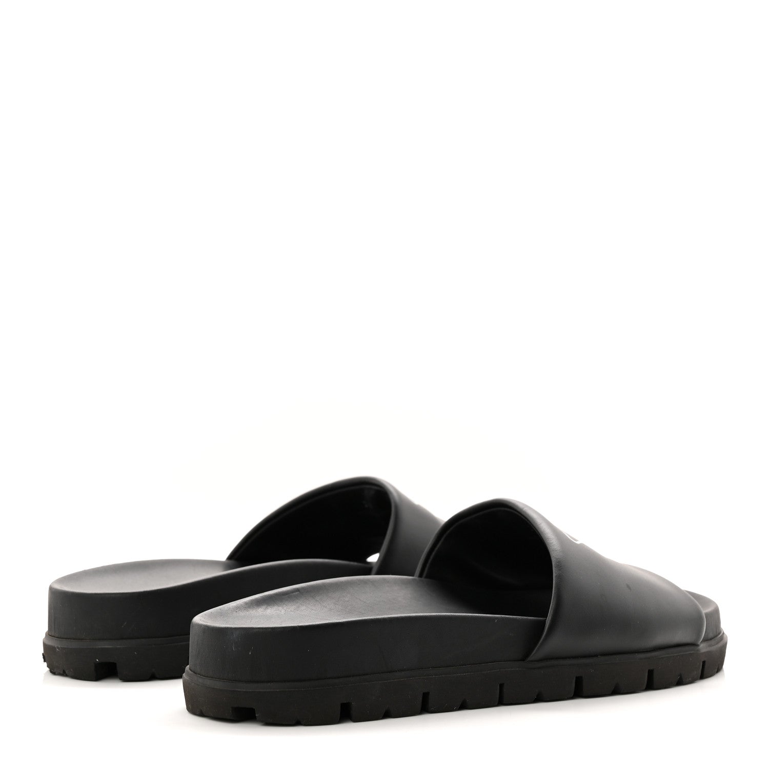 Prada Nappa Womens Lug Sole 20mm Slide Sandals 39 Black 5 of 9