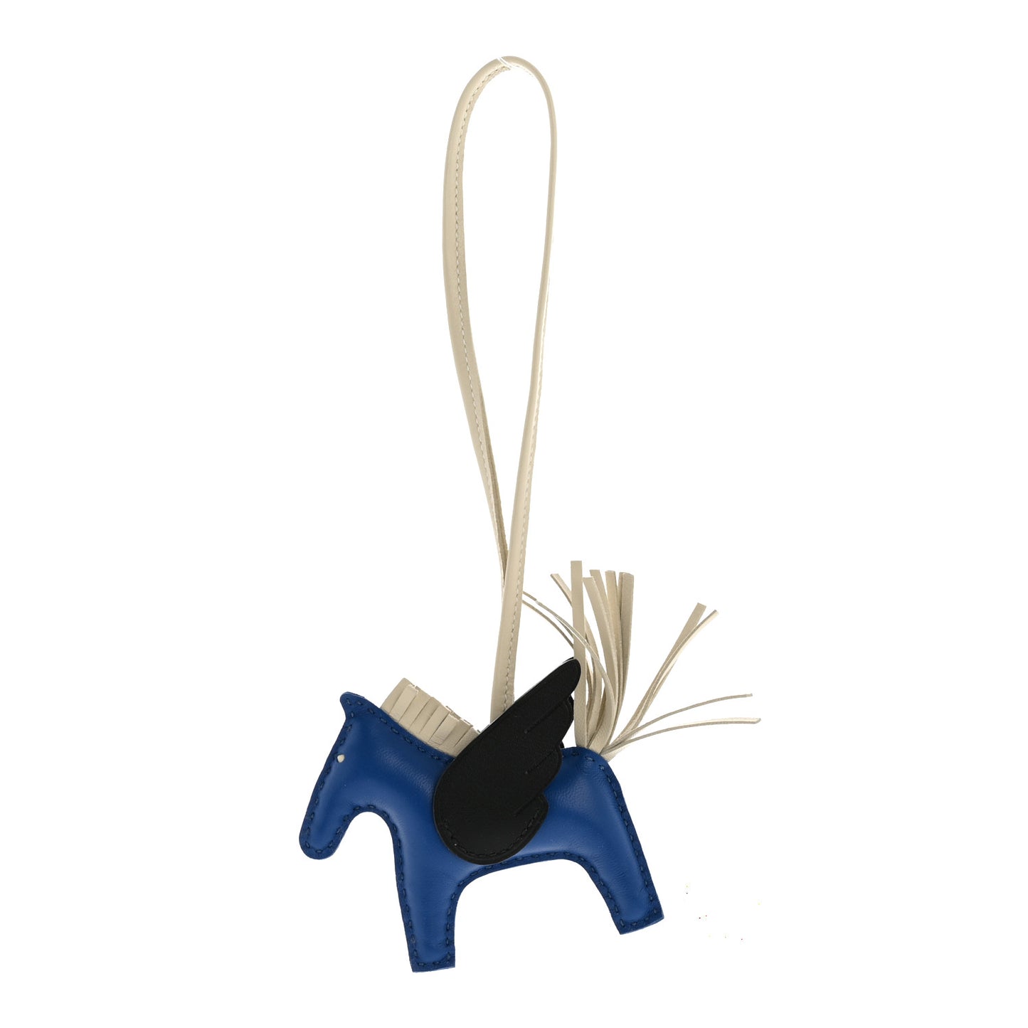 Milo Lambskin Grigri Rodeo Pegase Horse Bag Charm PM Bleu France Nata Black