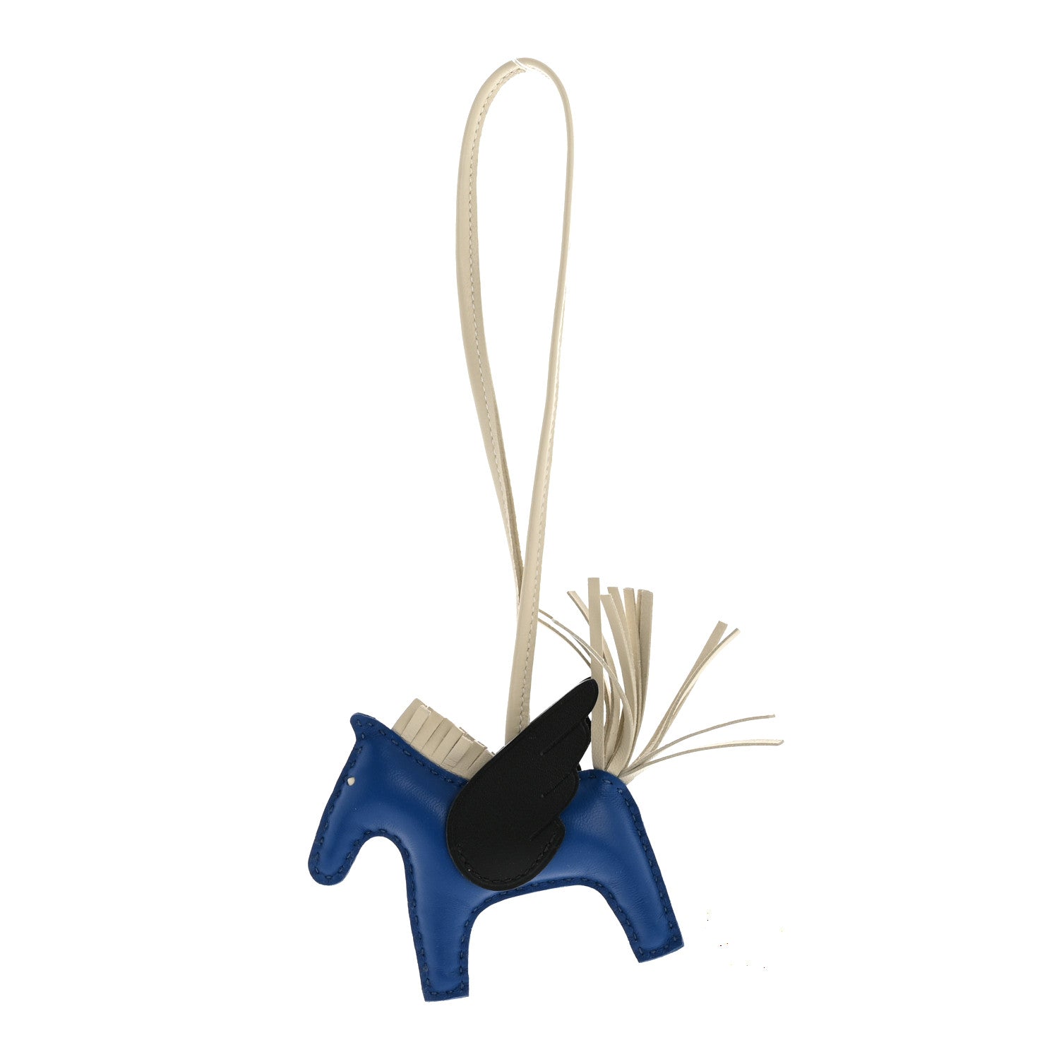 Hermes Milo Lambskin Grigri Rodeo Pegase Horse Bag Charm PM Bleu France Nata Black 1 of 5