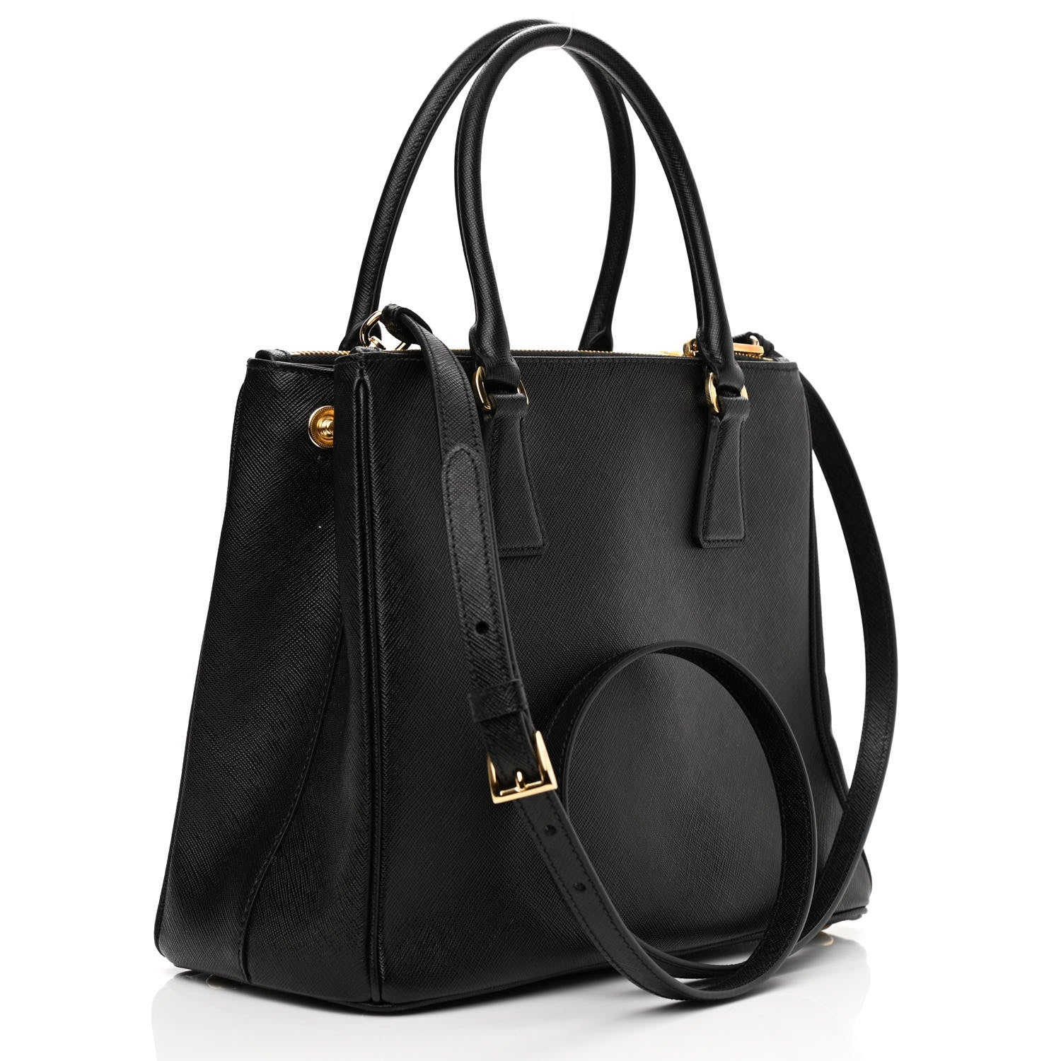 Prada Saffiano Lux Galleria Front Pocket Tote Black 3 of 8