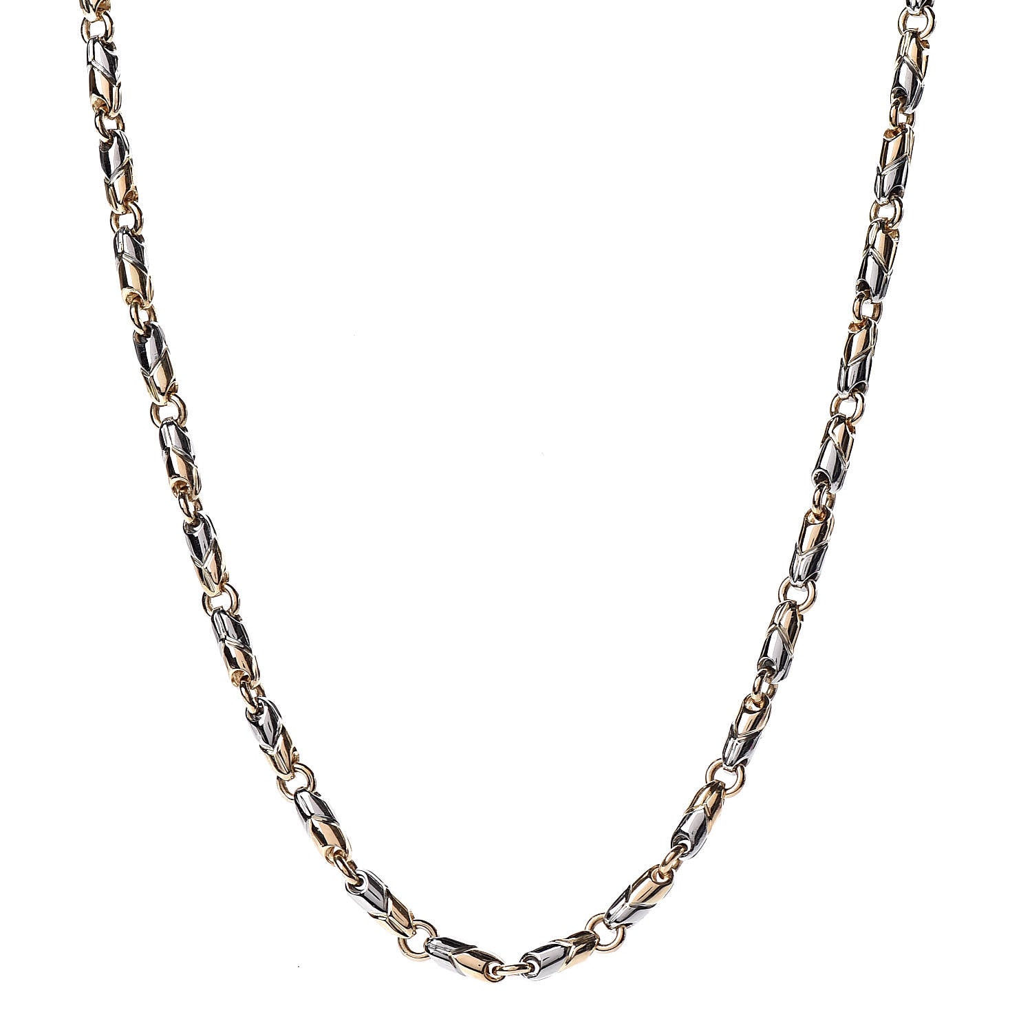 Bulgari 18K Yellow Gold Stainless Steel Passo Doppio Necklace 1 of 5