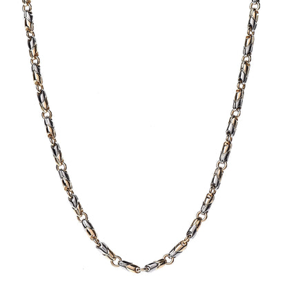 Bulgari 18K Yellow Gold Stainless Steel Passo Doppio Necklace 1 of 5