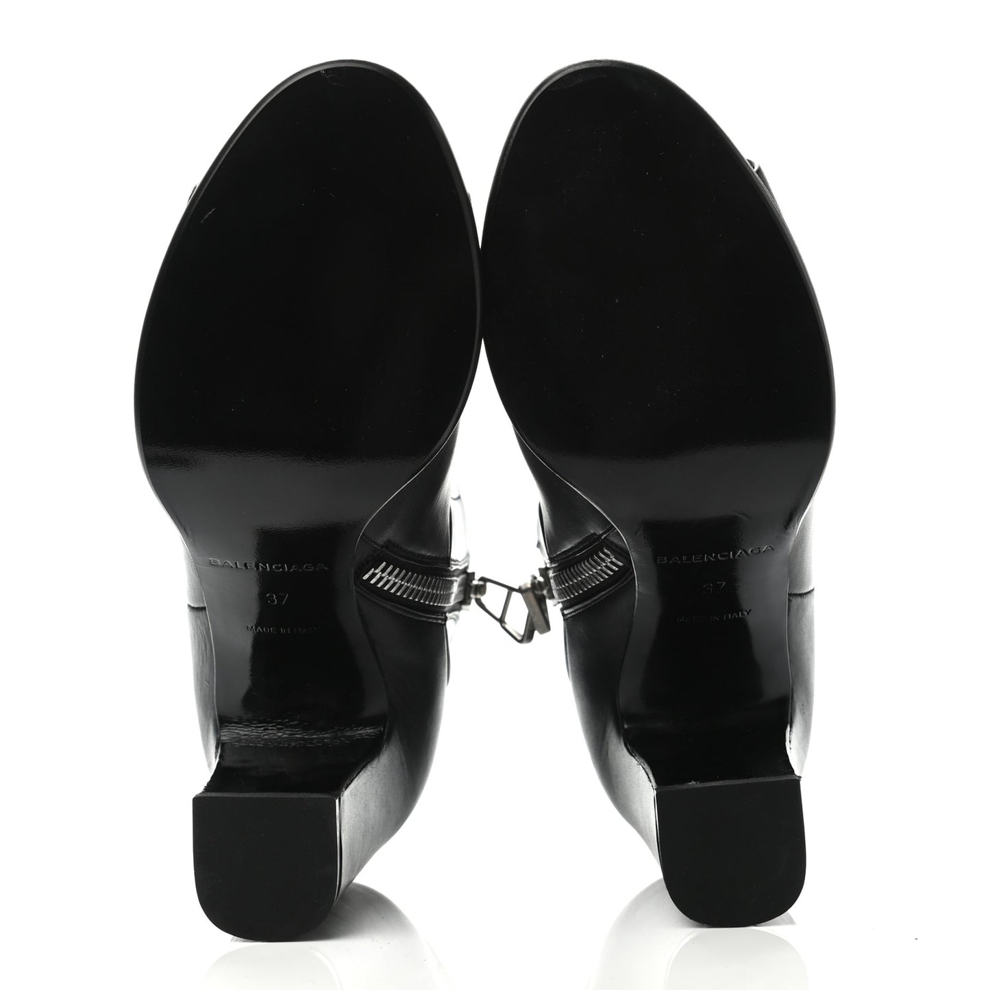 Calfskin Peep Toe Booties 37 Black
