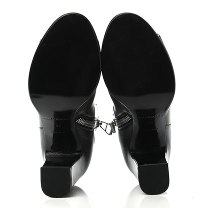 Balenciaga Calfskin Peep Toe Booties 37 Black 4 of 4