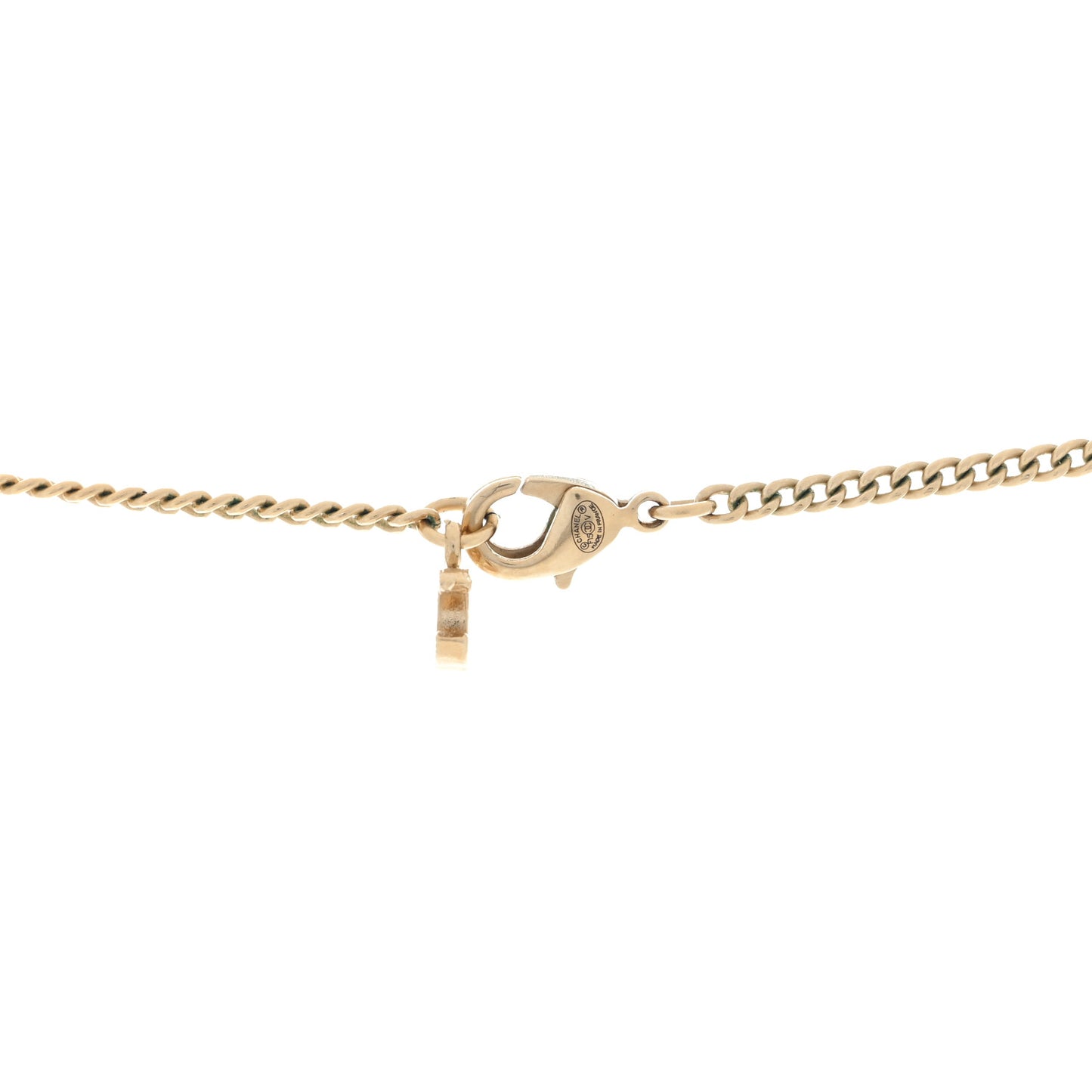 Pearl CC Pendant Necklace Gold