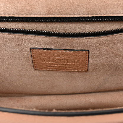 Valentino Garavani Pebbled Calfskin Medium Glam Lock Rockstud Flap Soft Noisette 6 of 10
