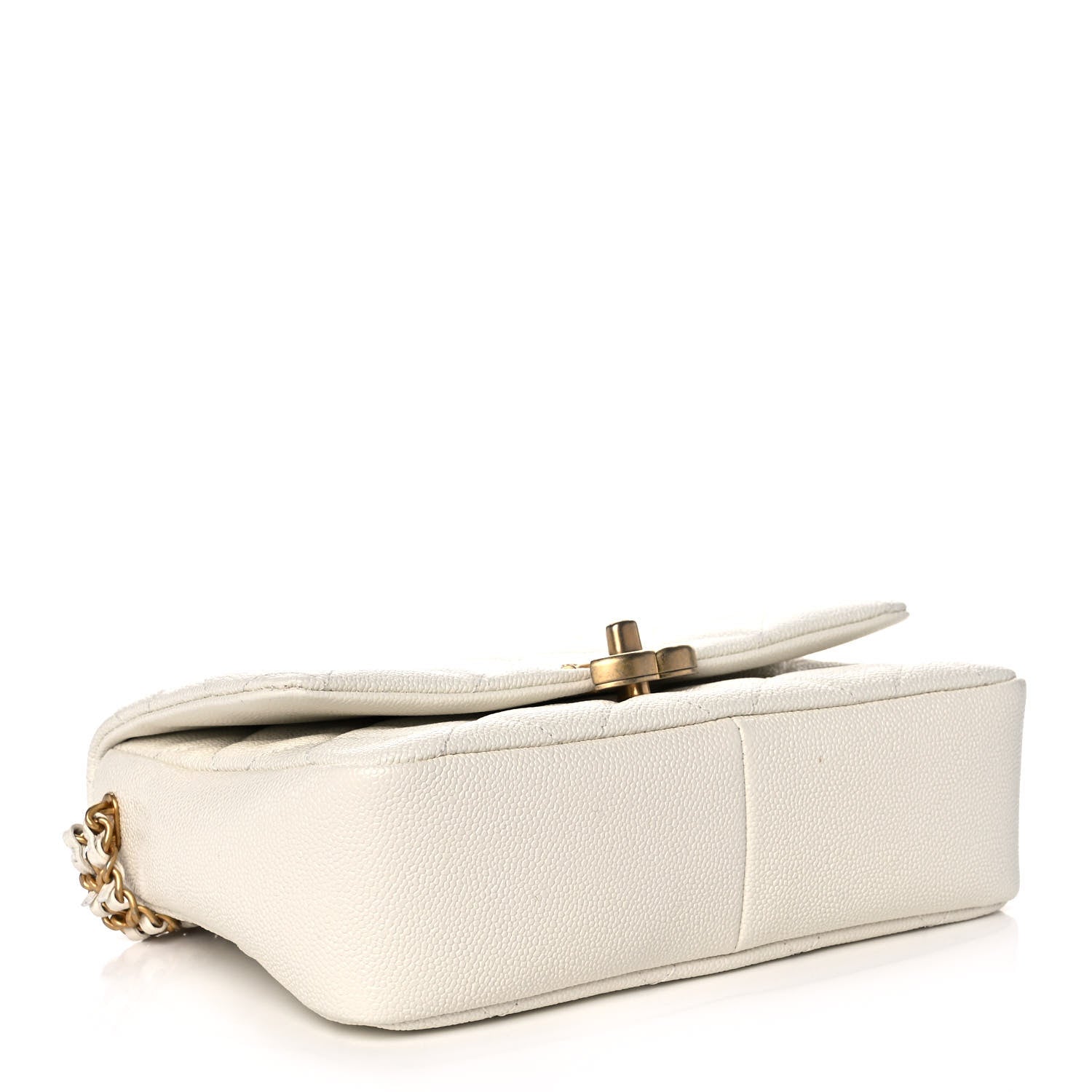 Chanel Shiny Caviar Quilted Small Chain Melody Flap White 4 of 12