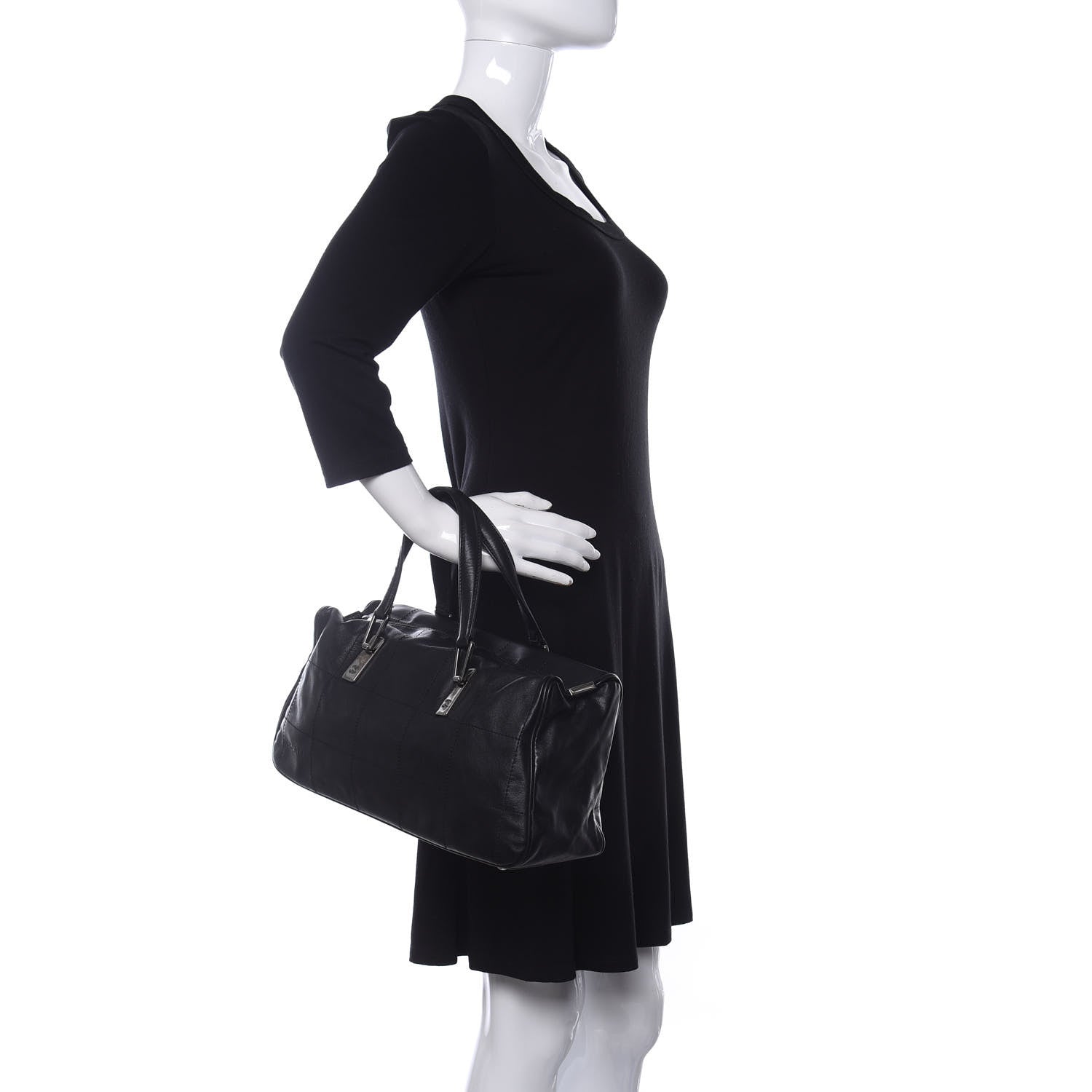 Chanel Lambskin Square Stitched Large Tote Black 2 of 13