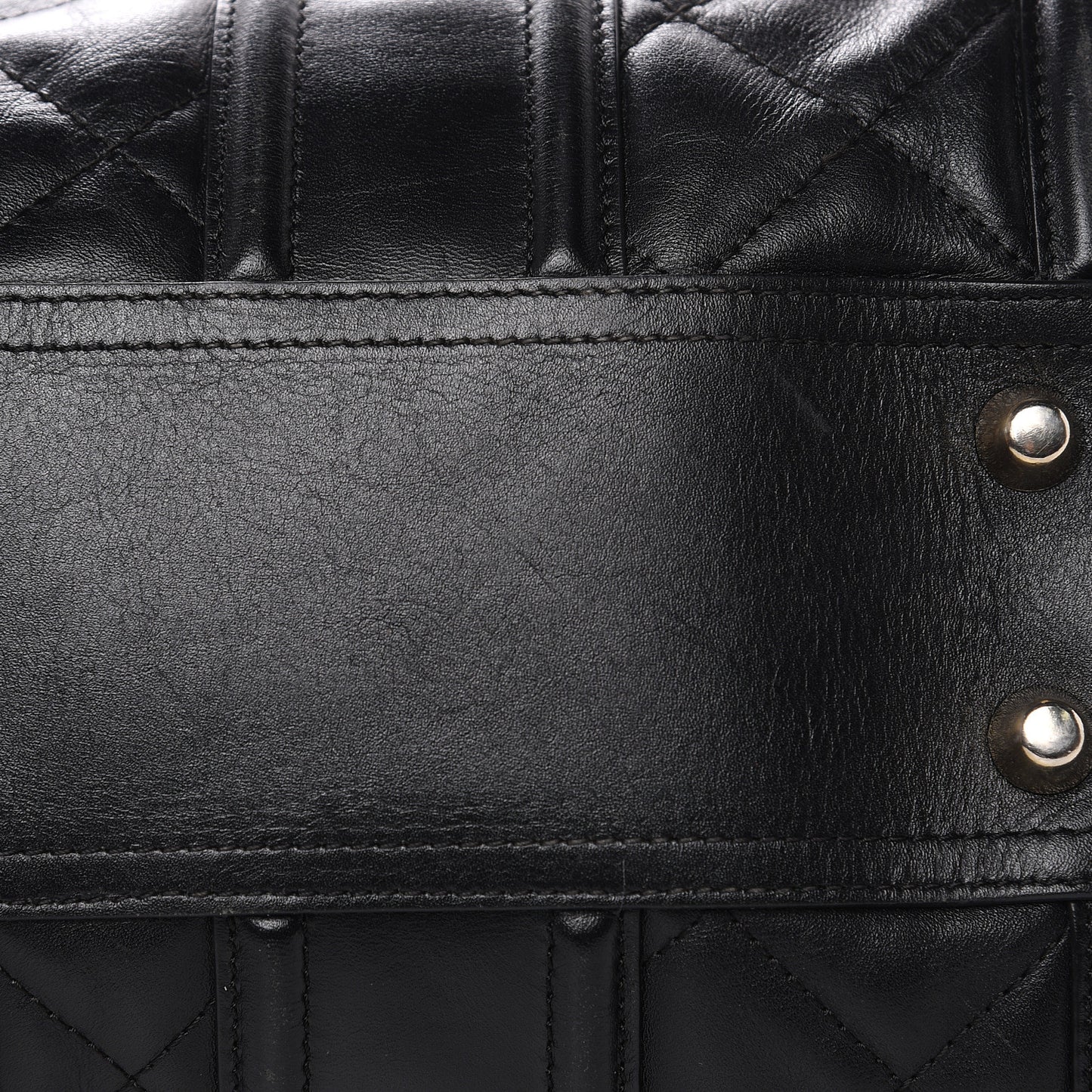 Calfskin Quilted Manor Satchel Black