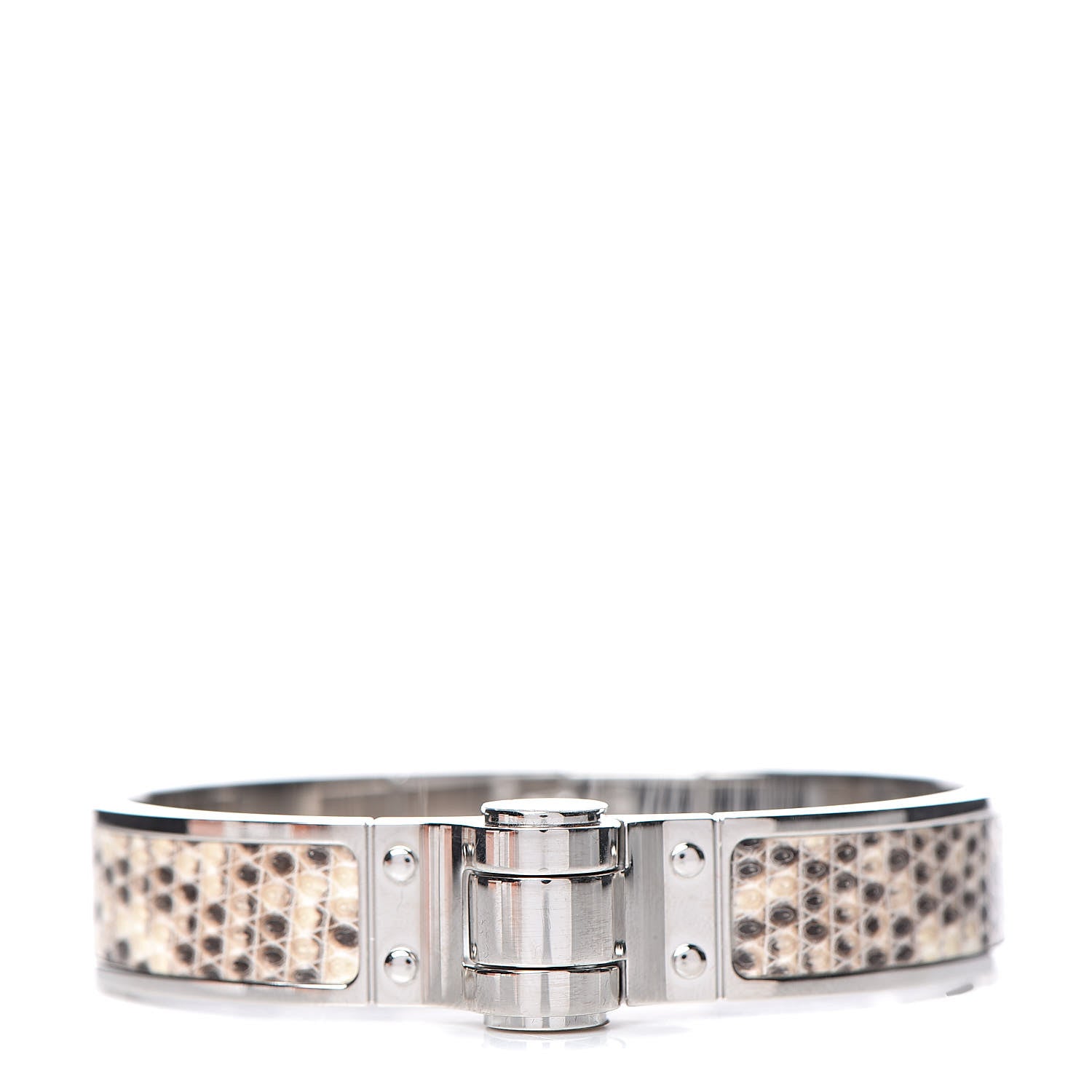 Hermes Lizard Charniere Cuir Narrow Hinged Bracelet M Ombre 1 of 6