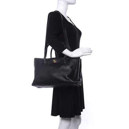 Chanel Calfskin Cerf Executive Shopper Tote Black 2 of 10
